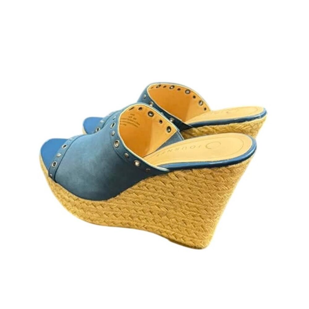 Journee Women's Yari Espadrille Wedge Sandals, Navy 9, NEW!!!